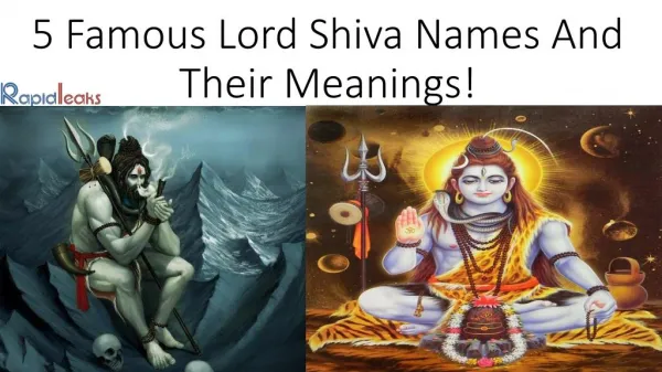 5 Famous Lord Shiva Names And Their Meanings!