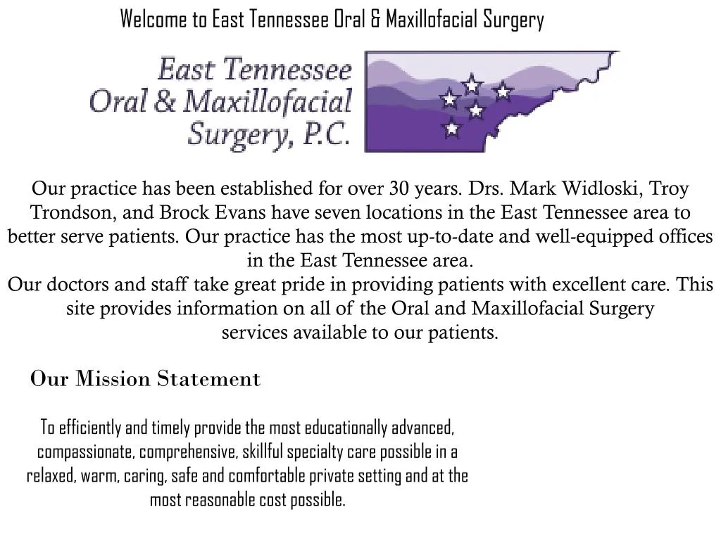 welcome to east tennessee oral maxillofacial