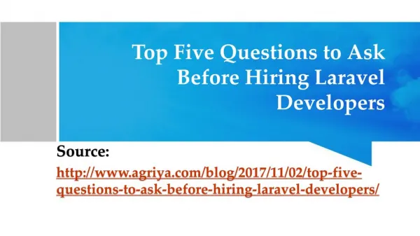 Top Five Questions to Ask Before Hiring Laravel Developers