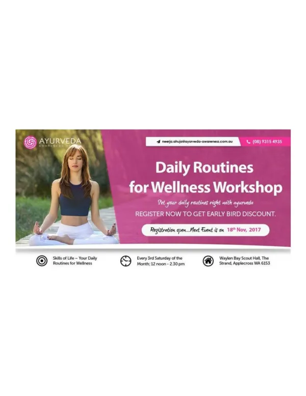 Daily Routine for Wellness Workshop