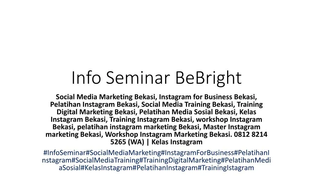 info seminar bebright