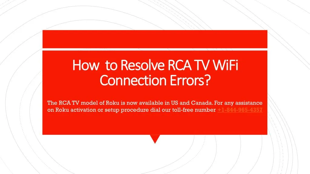 how to resolve rca tv wifi connection errors