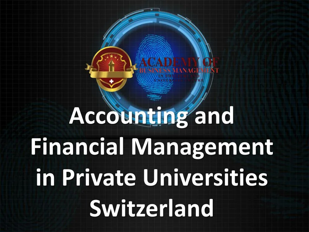 accounting and financial management in private