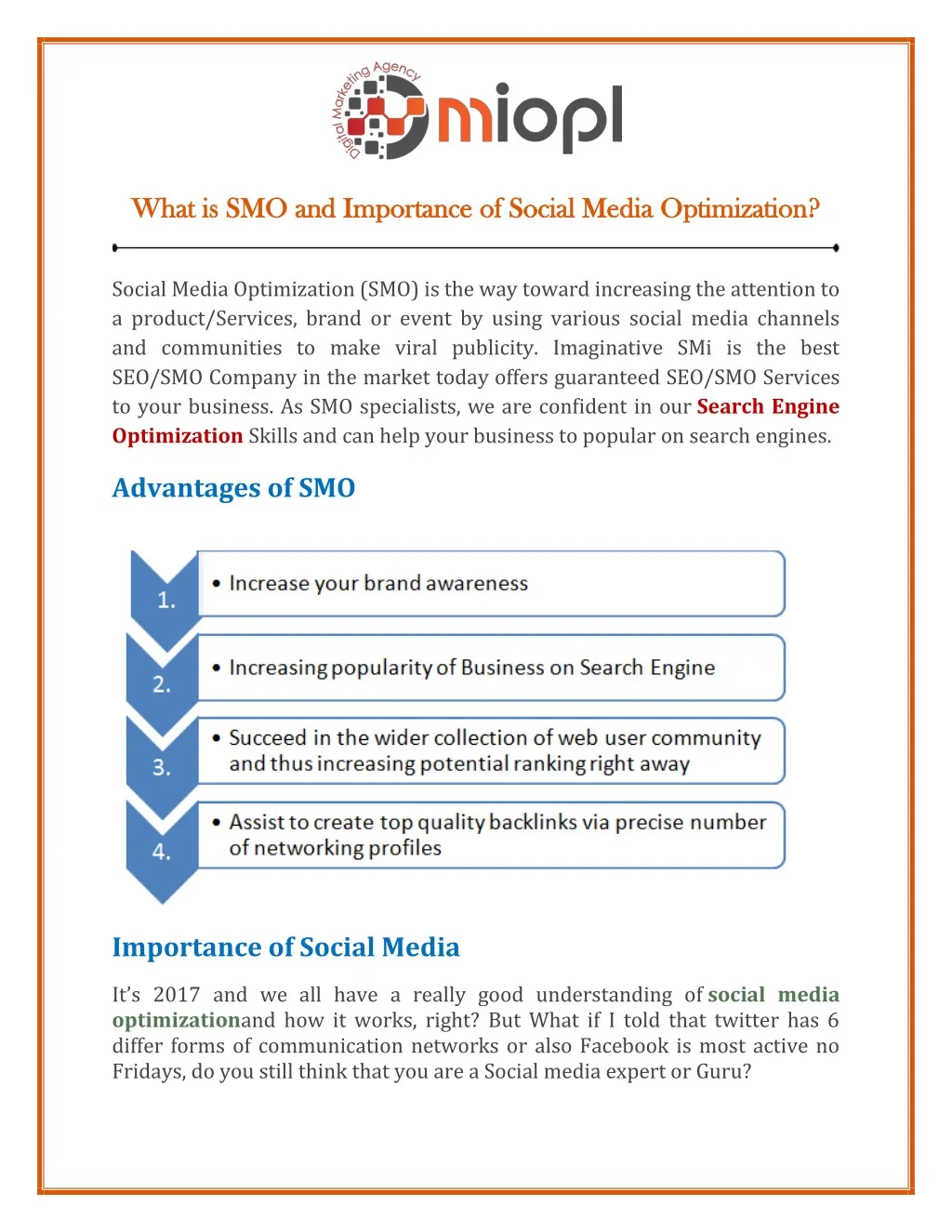 what is smo and importance of social media what