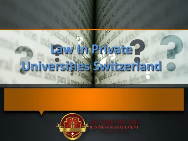 Law In Private Universities Switzerland