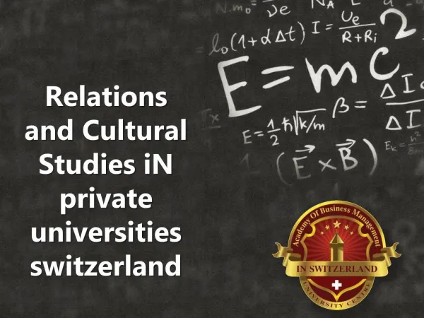 Relations and Cultural Studies iN private universities switzerland