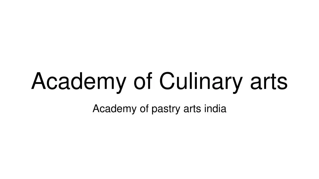 academy of culinary arts