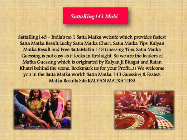Online Play Satta Matka Game by Sattaking143.Mobi