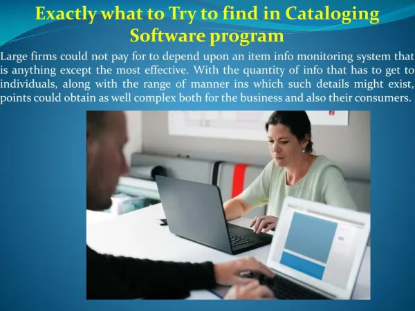 Exactly what to Try to find in Cataloging Software program