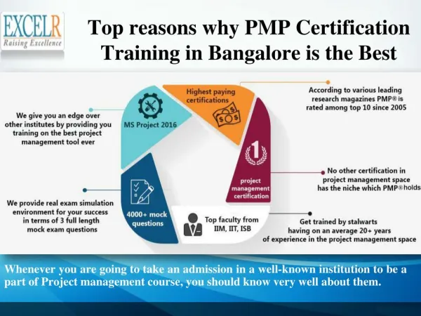 Top reasons why PMP Certification Training in Bangalore is the Best