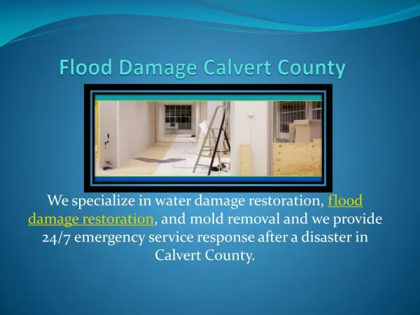 Flood Cleanup Calvert County