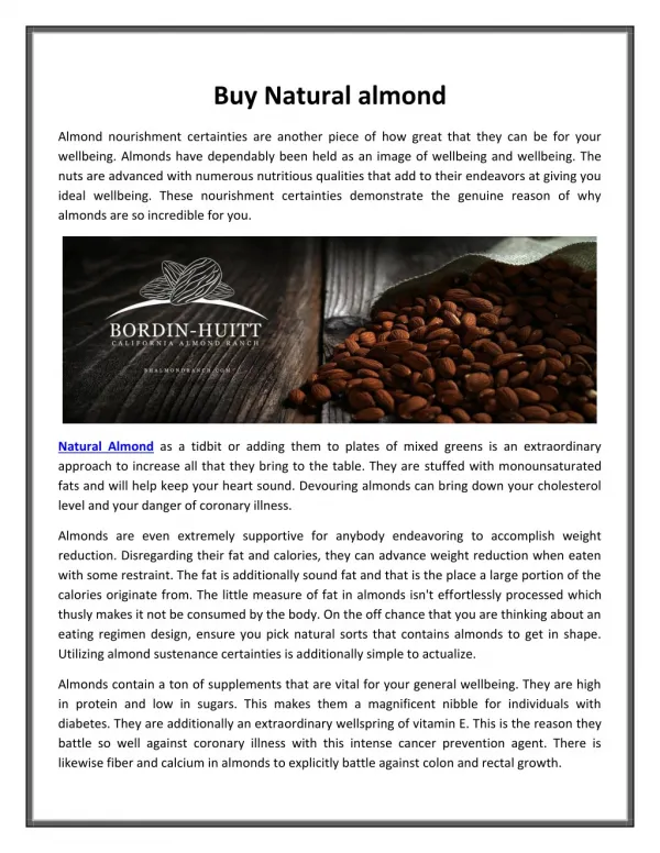 Buy Natural almond