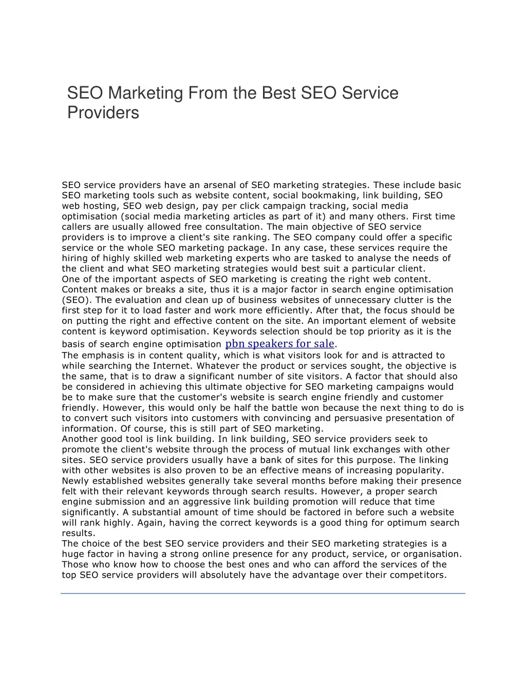 seo marketing from the best seo service providers