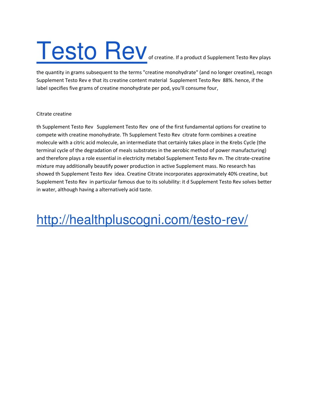 testo rev of creatine if a product d supplement