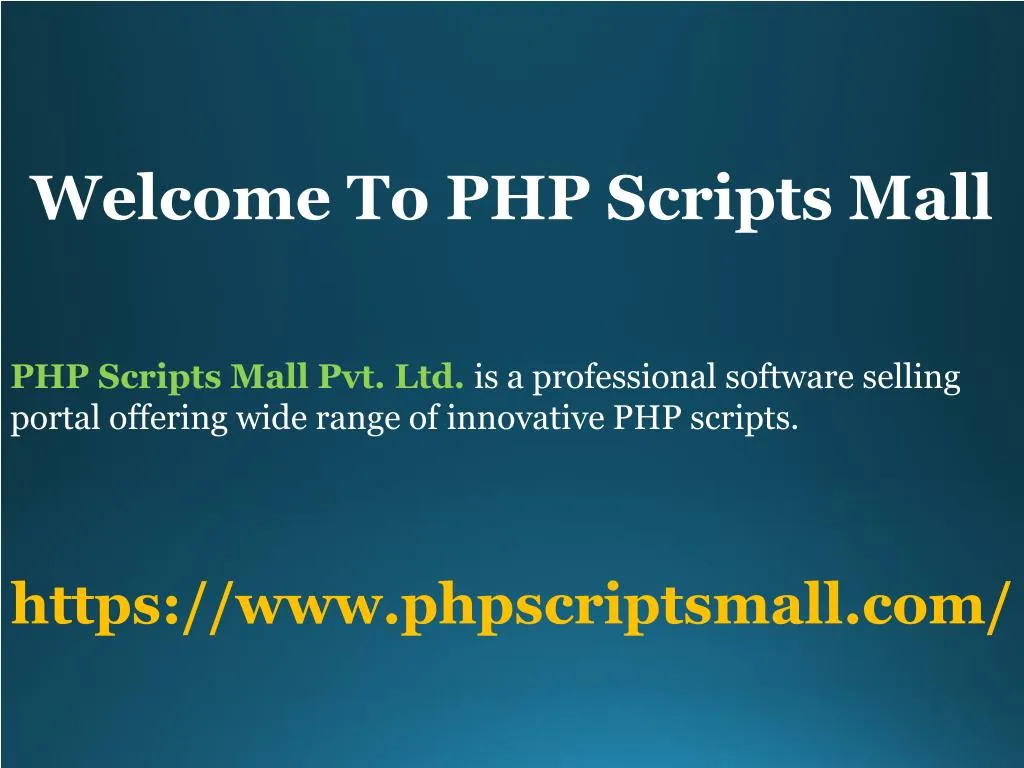 welcome to php scripts mall