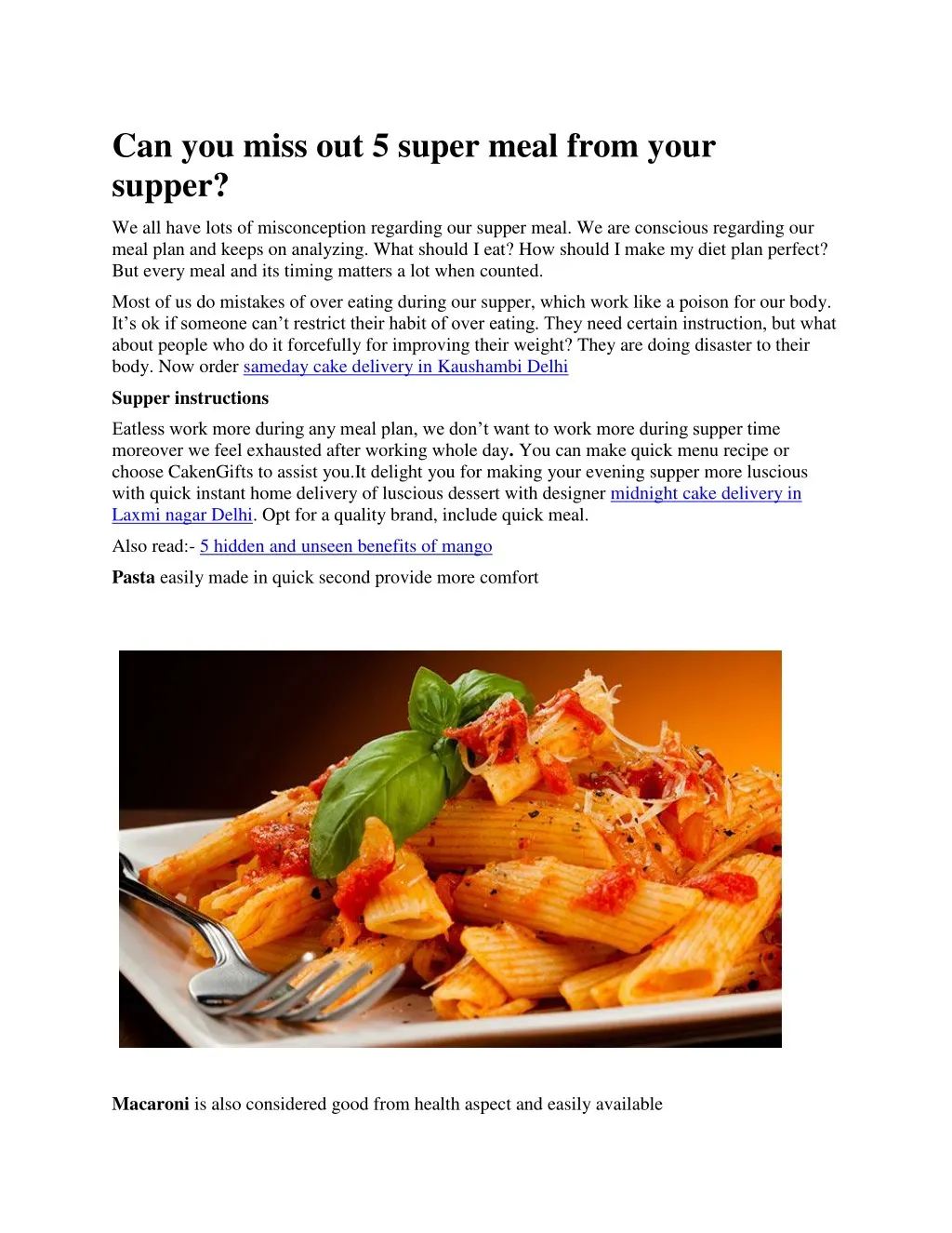 can you miss out 5 super meal from your supper