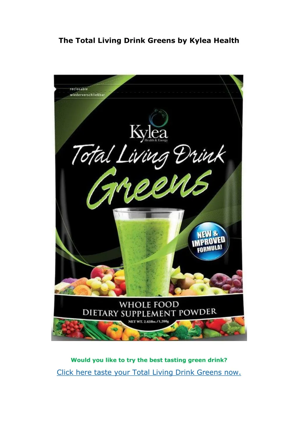 the total living drink greens by kylea health