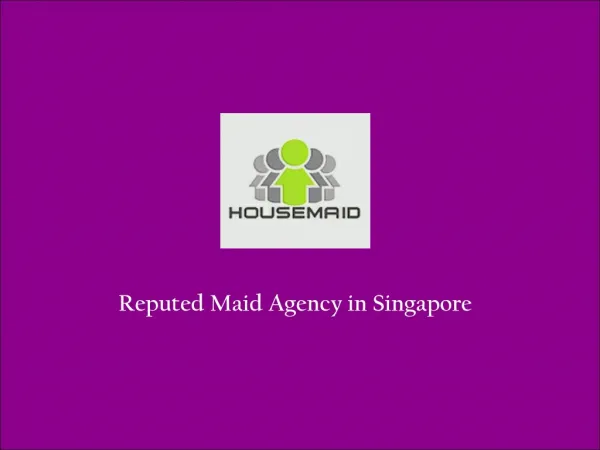Maids in Singapore