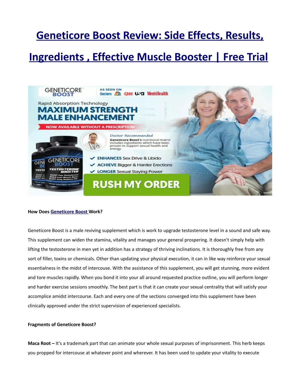 geneticore boost review side effects results