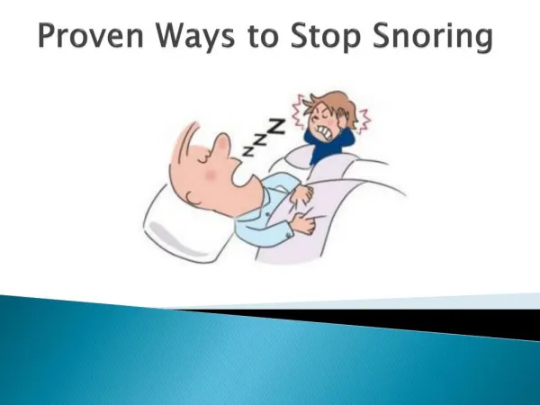 Proven Ways to Stop Snoring