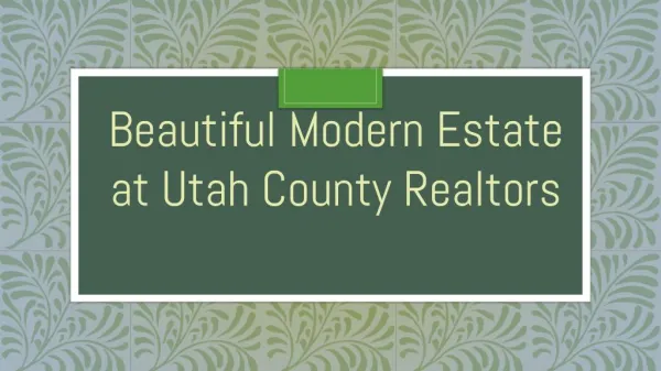Beautiful Modern Estate at Utah County Realtors