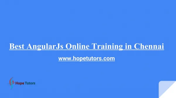 Best Angular JS Training in Chennai | Angular JS Online Training - Chennai