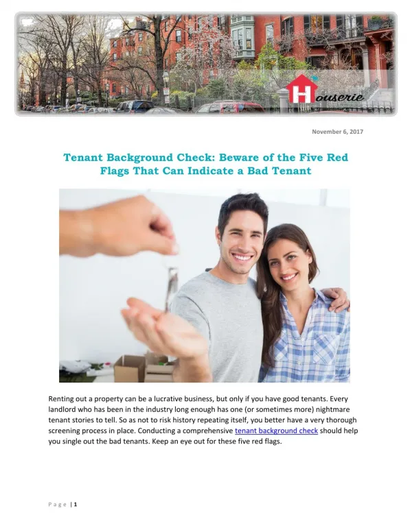 Tenant Background Check: Beware of the Five Red Flags That Can Indicate a Bad Tenant