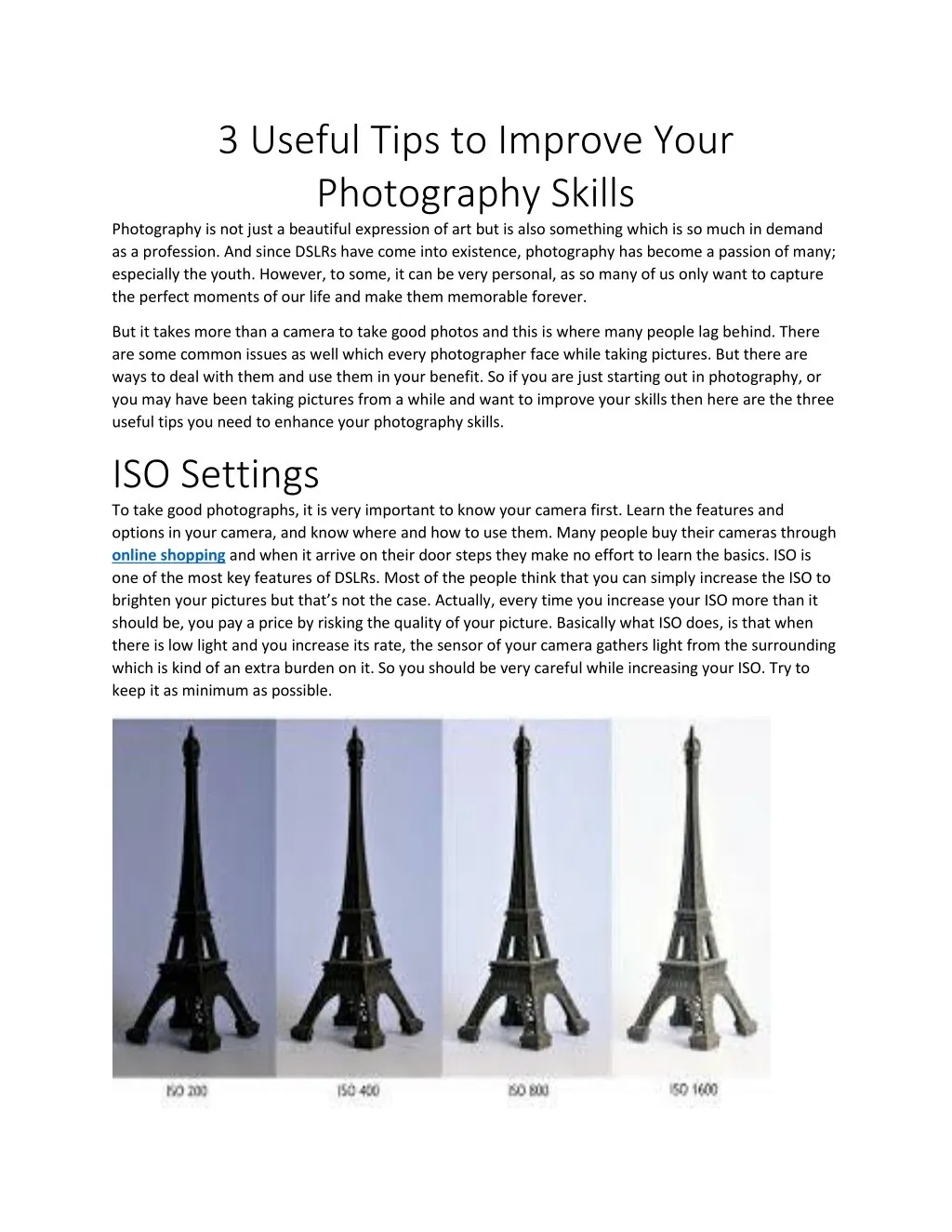 3 useful tips to improve your photography skills