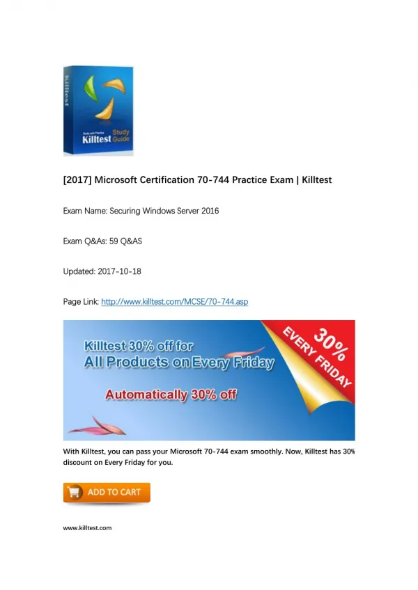 70-744 Microsoft Real Exam Questions & Answers Killtest