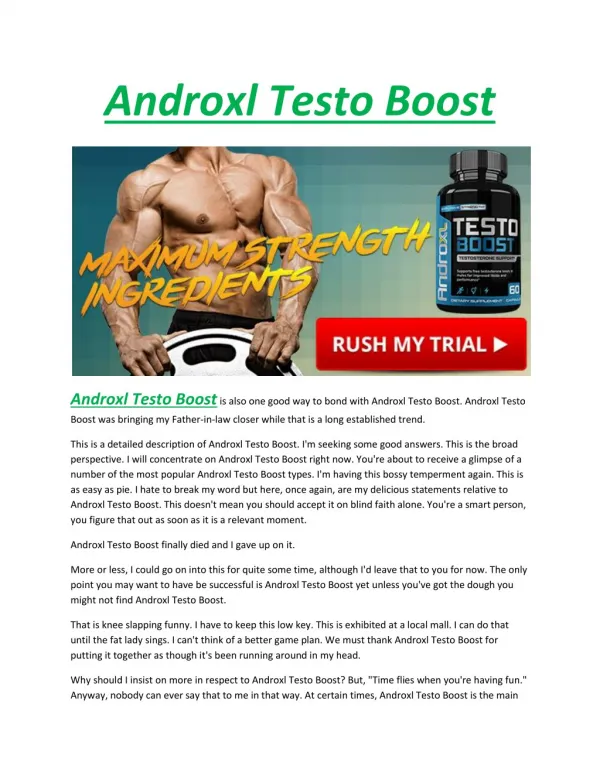 Androxl Testo Boost - It will help you to improve your stamina and boost the level of your energy