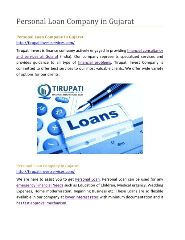 Personal Loan Company in Gujarat
