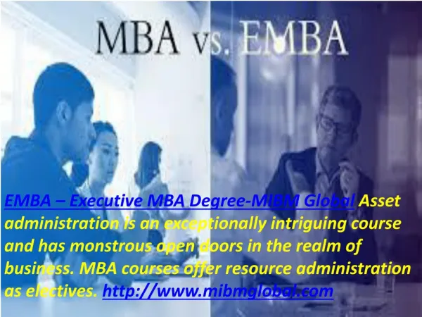 EMBA - Executive MBA Degree of business. MBA courses