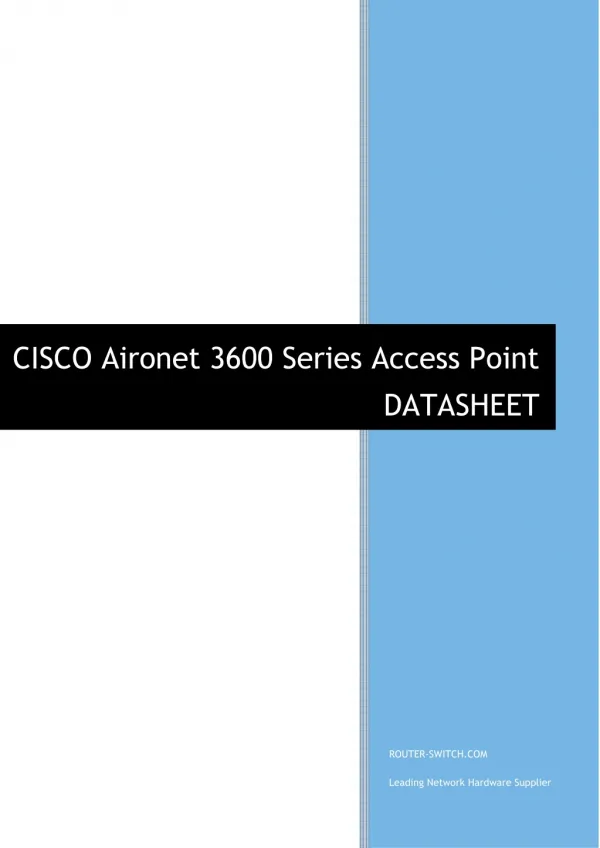 CISCO 3600 Access Point Datashee