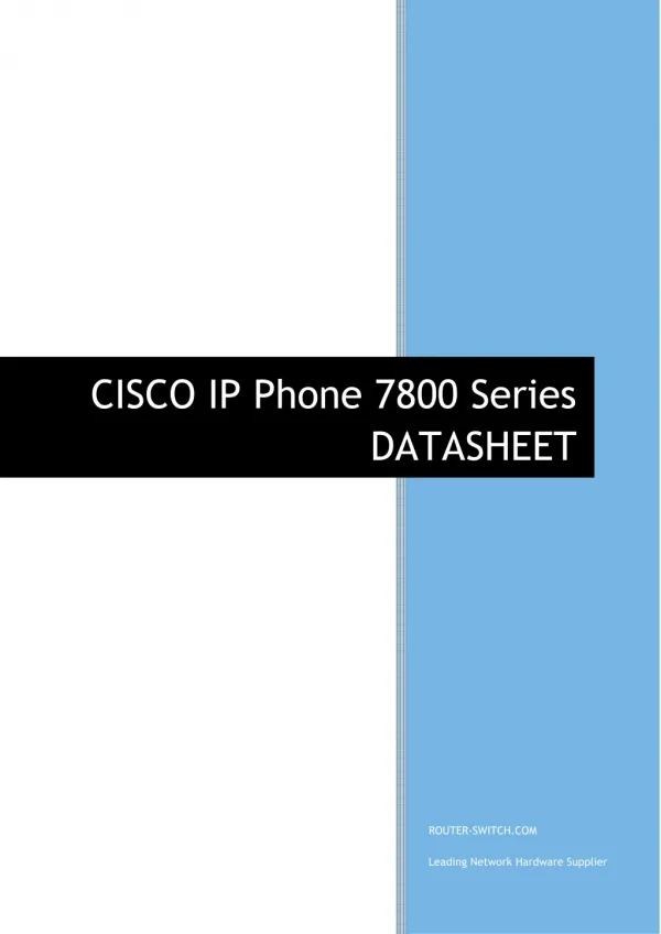 CISCO 7800 IP Phone Datasheet