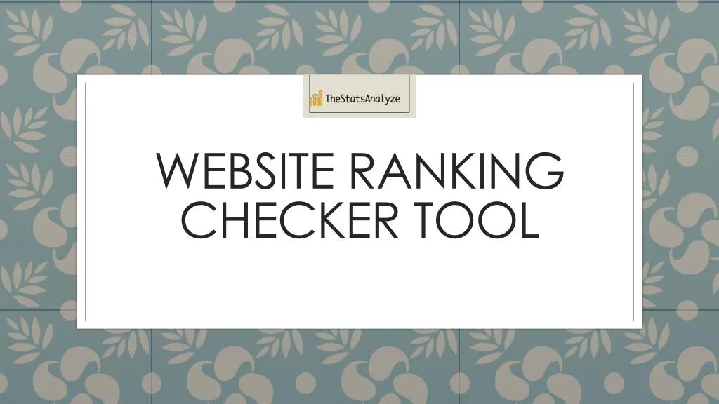 website ranking checker tool