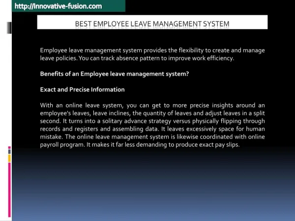 Check One of the Best Employee Leave Management System