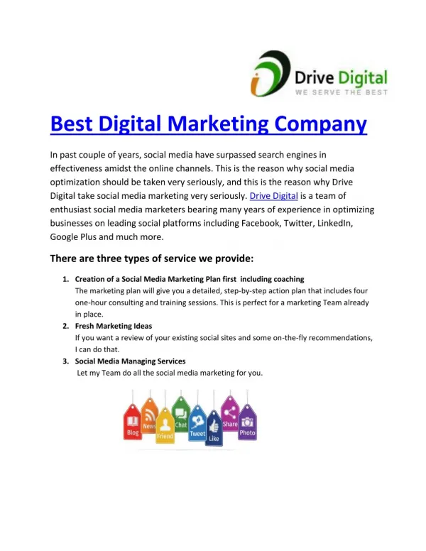 Drive digital- Best Digital marketing Company in India