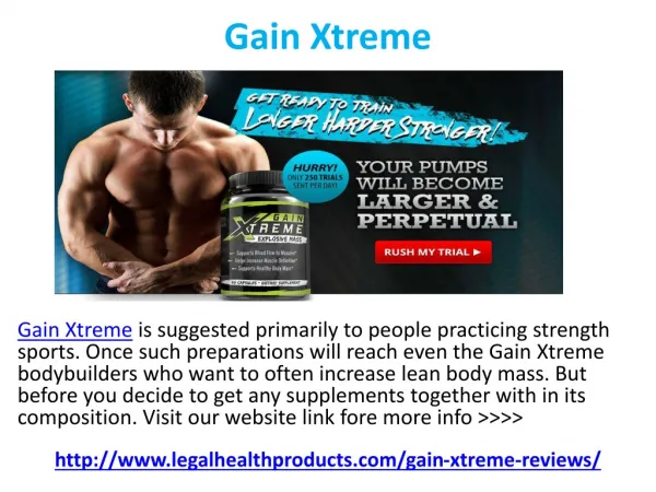 Gain Xtreme Muscle Does Really Works?