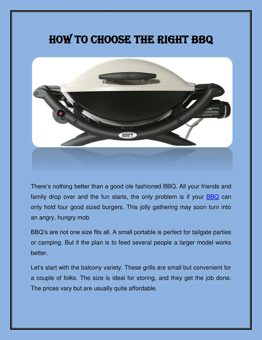 how to choose the right bbq how to choose