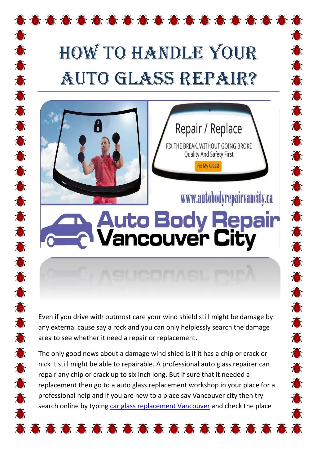 how to handle your auto glass repair