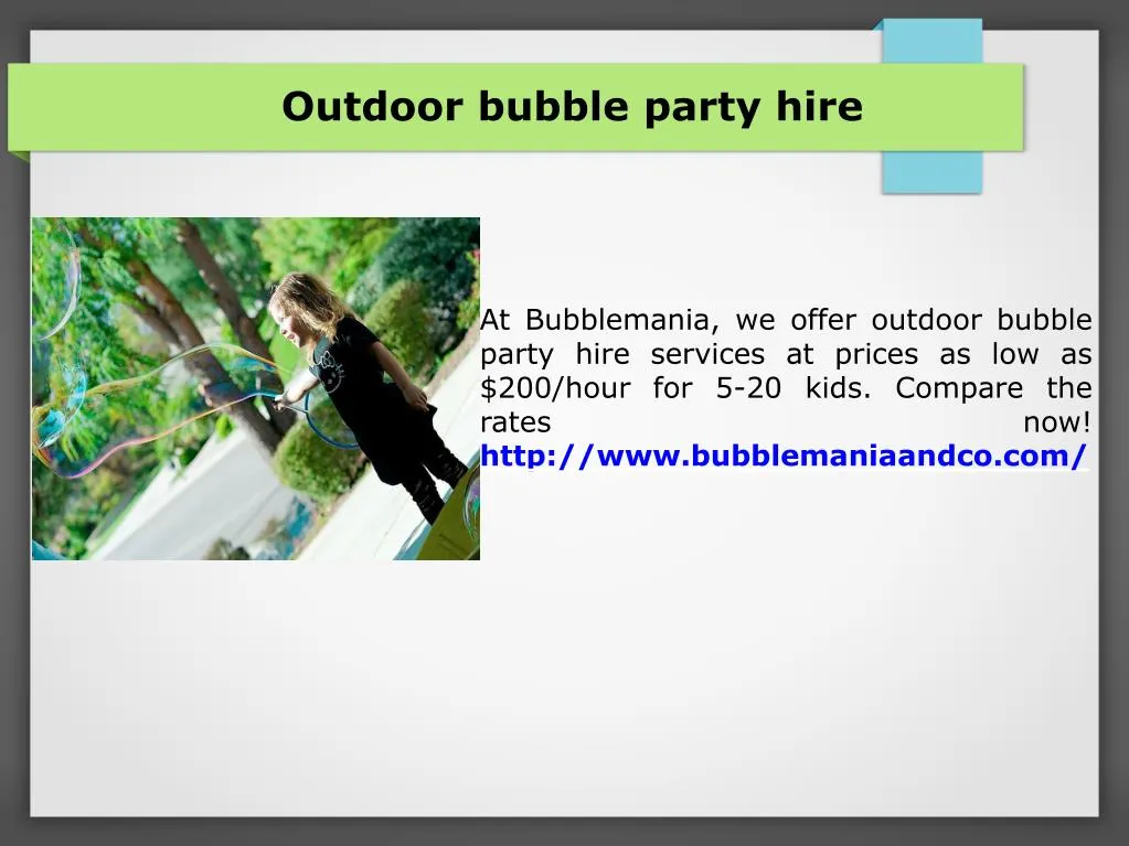 outdoor bubble party hire