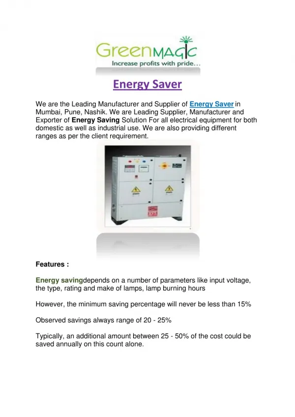 Energy Saver