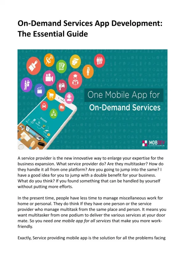 On-Demand Services App Development: The Essential Guide