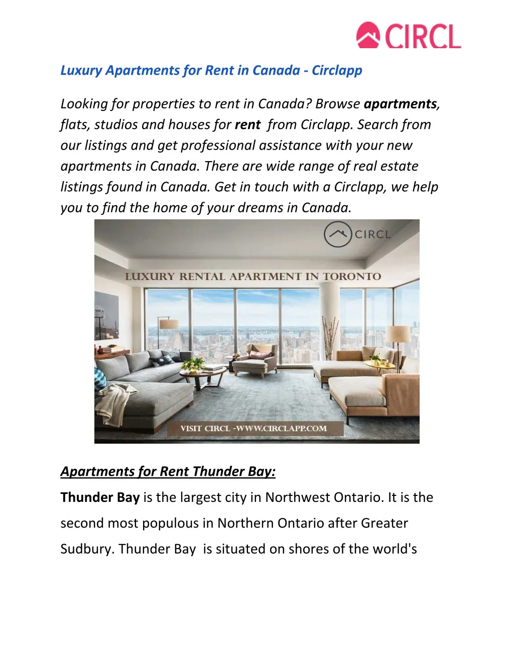 luxury apartments for rent in canada circlapp
