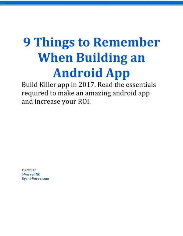 9 things to remember when building an Android app