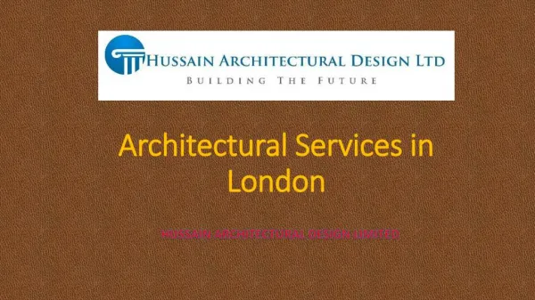 Architectural Services Company in London