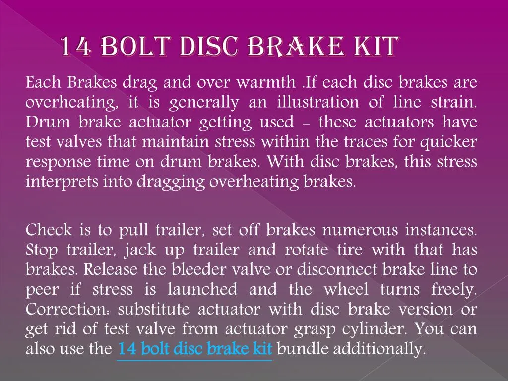 14 bolt disc brake kit