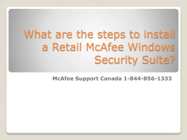 What are the steps to install a Retail McAfee Windows Security Suite?