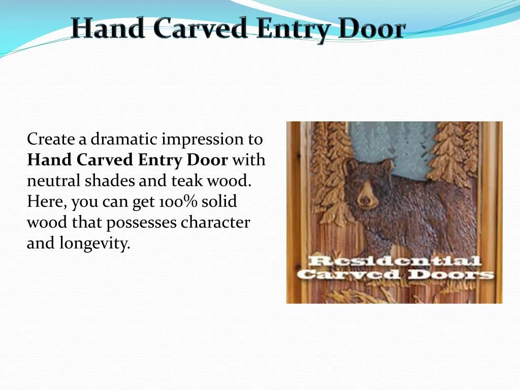 hand carved entry door