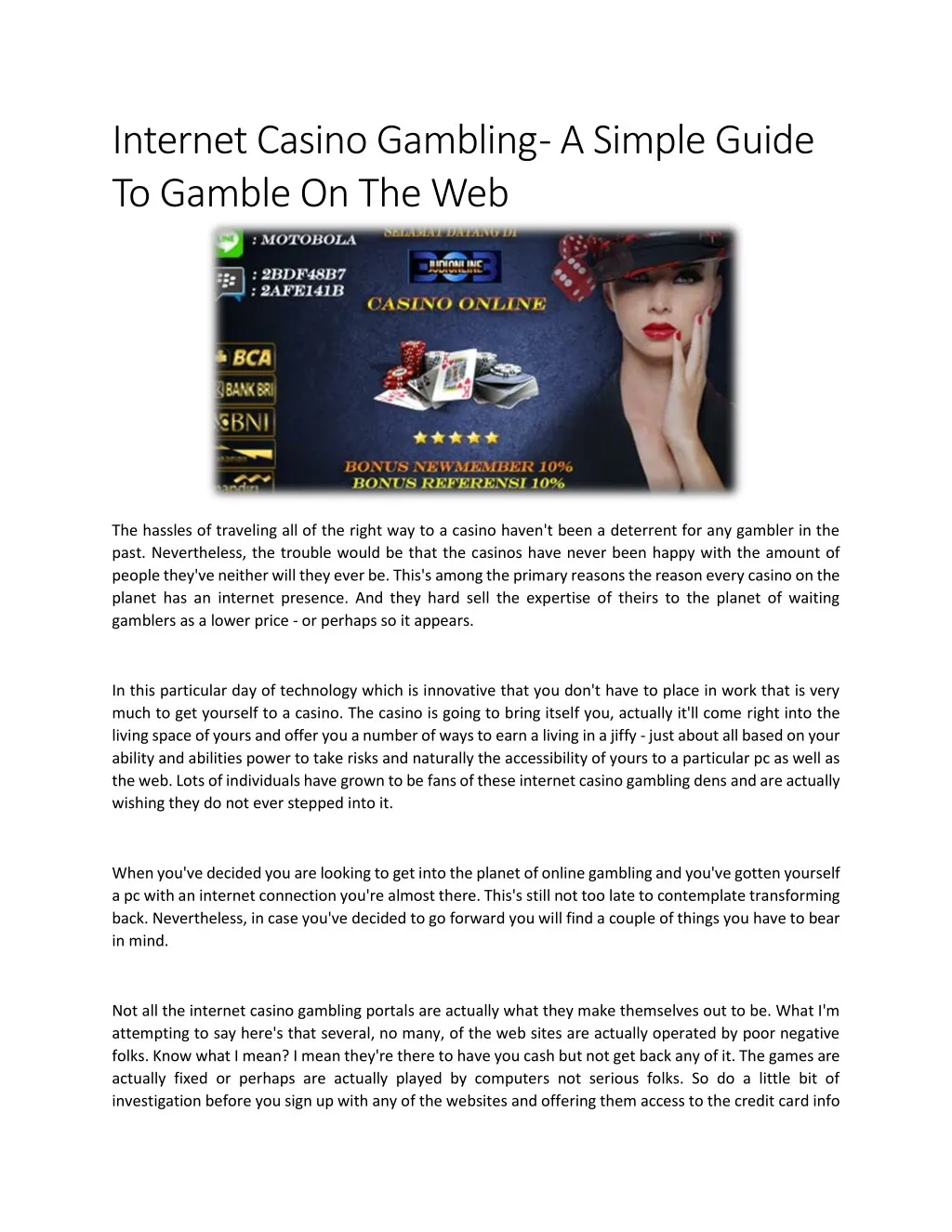 internet casino gambling a simple guide to gamble